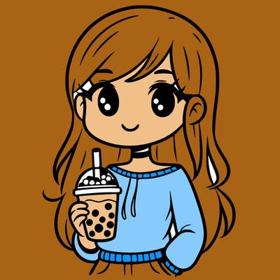girl with boba tea