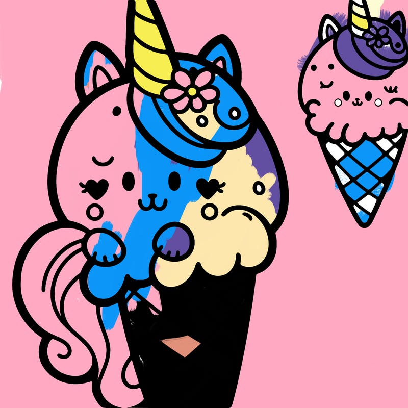 unicorn in the shape of ice cream