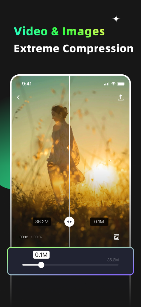 GIF Maker & Editor Pro - Extreme file compression feature for videos and images in the GIF Maker app