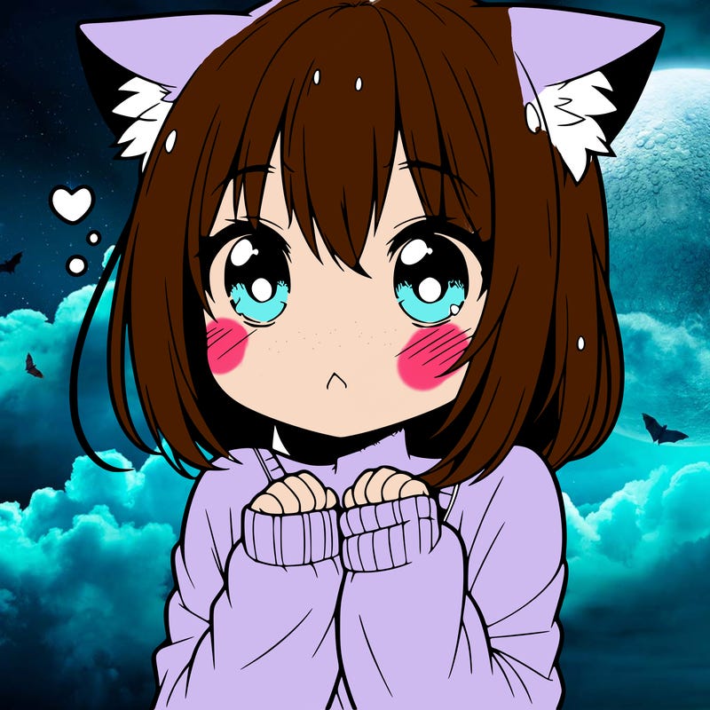 shy anime catgirl