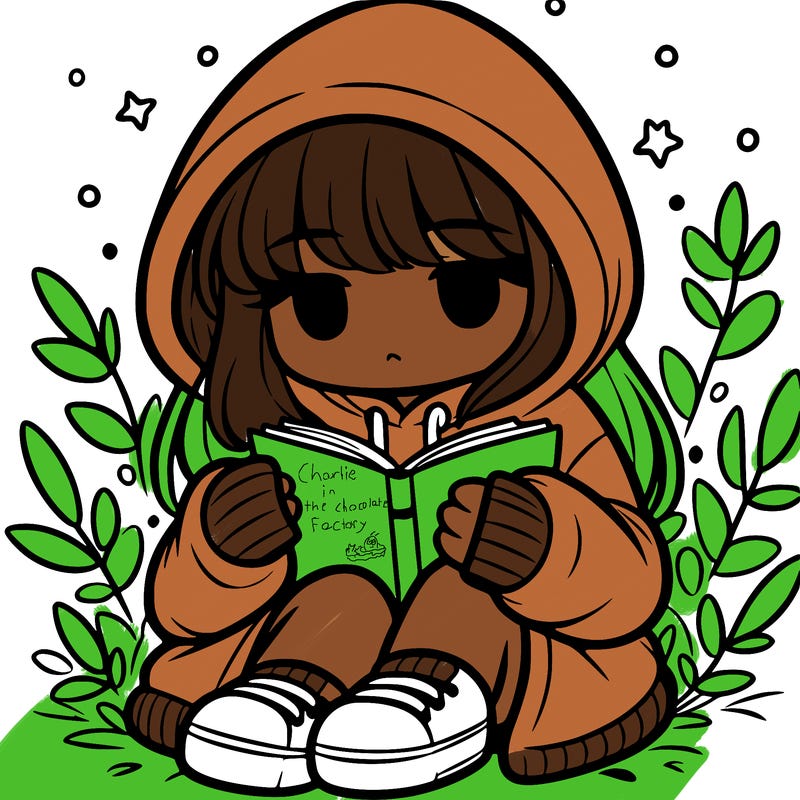 girl in oversized hoodie reading a book
