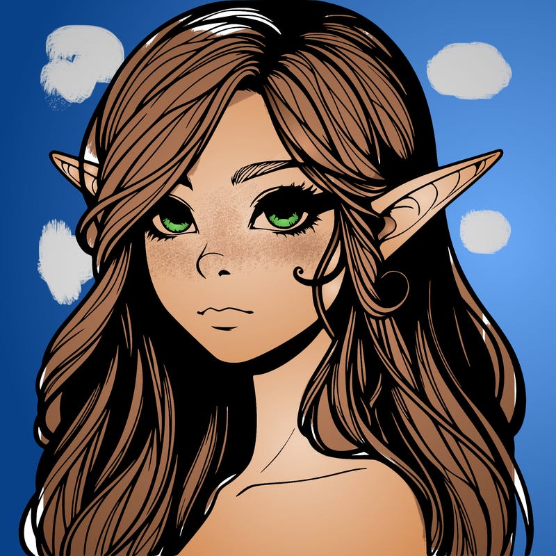 elf girl realistic dark fantasy