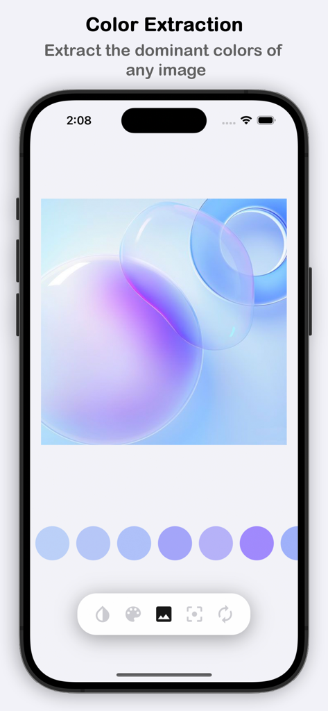 Smartphone screen displaying the color extraction feature of the Color Name Identifier app