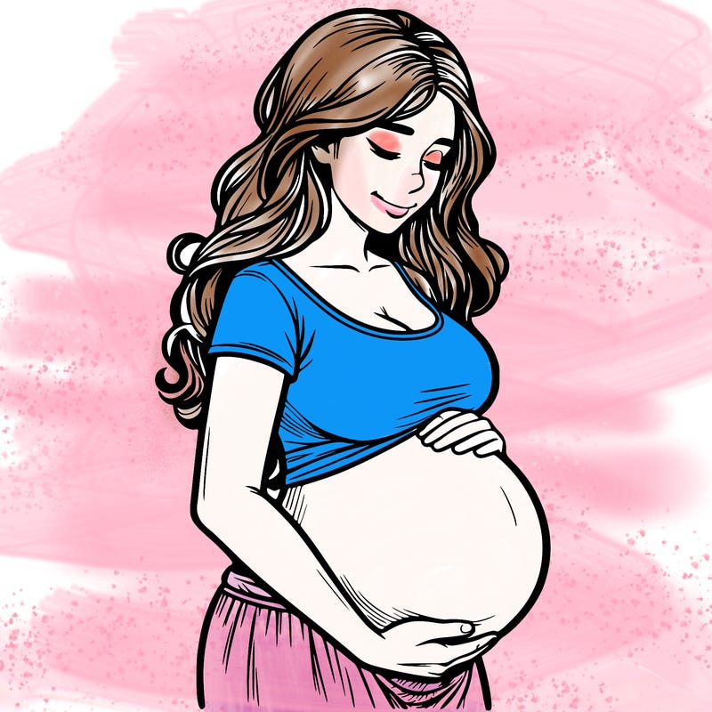 woman heavily pregnant realistic