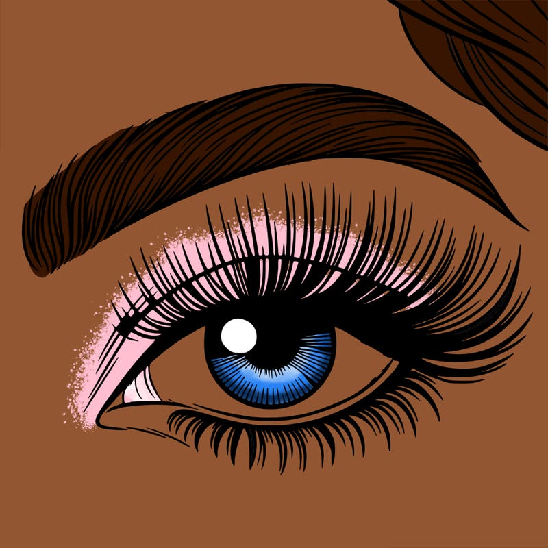 woman close up eye with long eyelashes