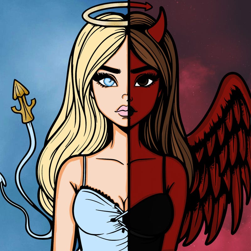 devil vs angel realistic girl