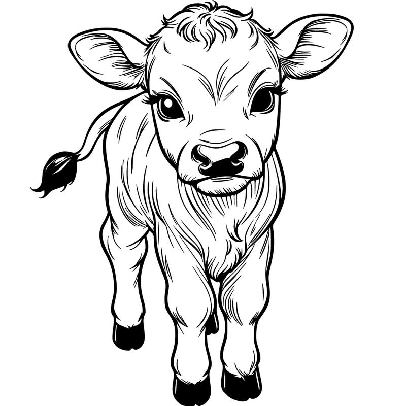 one realistic baby calf