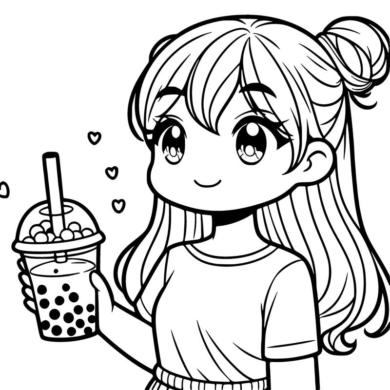 girl with boba tea