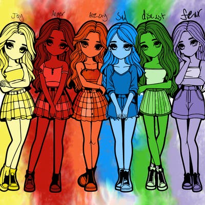 a group of girls realistic