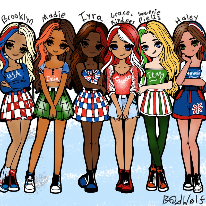 a group of girls realistic