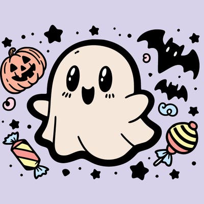 halloween cute little ghost