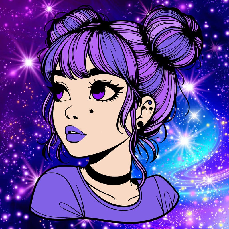 realistic girl with spacebuns