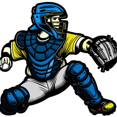 softballl catcher realistic