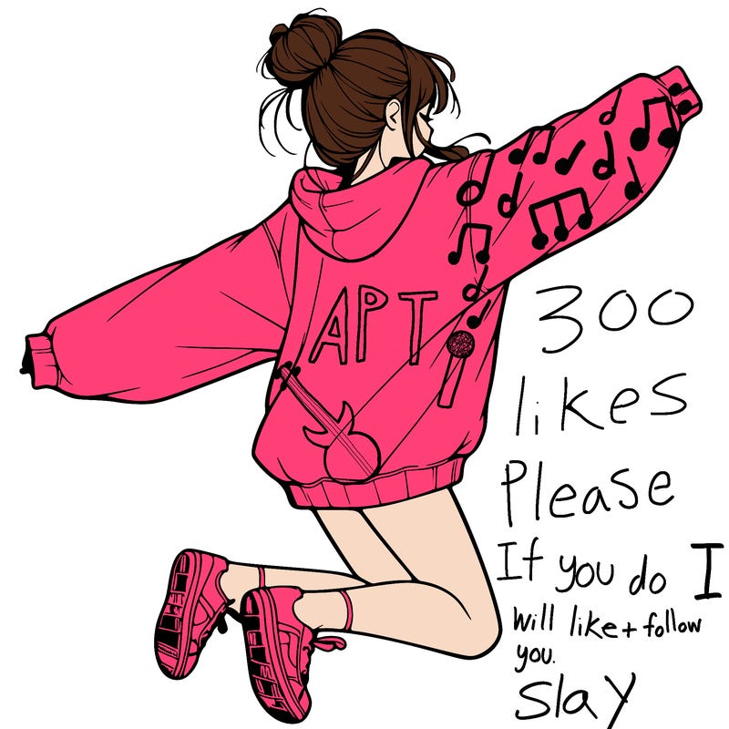 realistic girl jumping with a bun and oversized sweatshirt