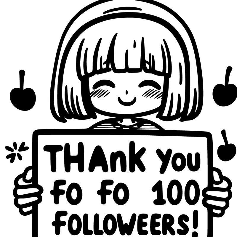 girl holding a sign written: thank for 100 followers !