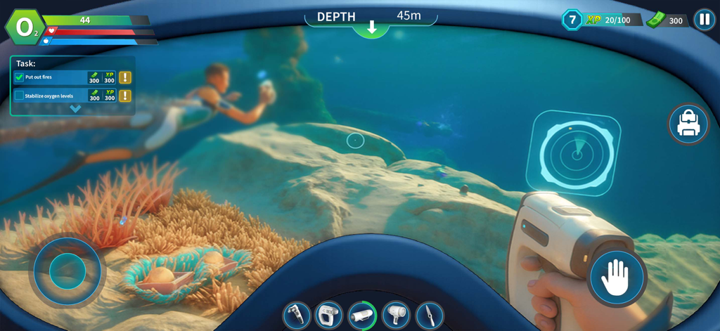 Deep Sea Creatures: Ocean Game - Prospettiva in prima persona di un'avventura di sopravvivenza subacquea in Deep Sea Creatures Ocean Game