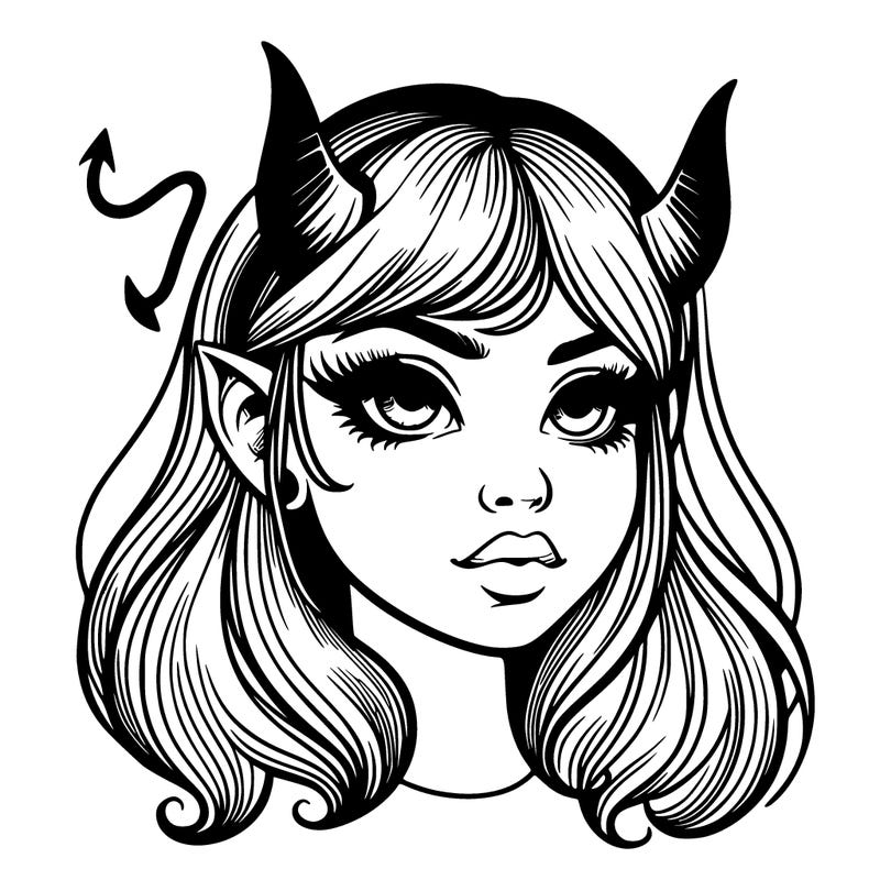 a realistic devil girl which is very beautiful