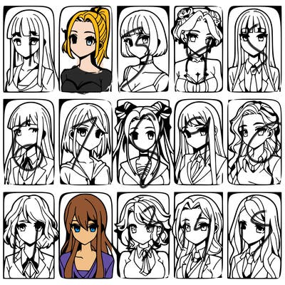 girls that look diffrent anime