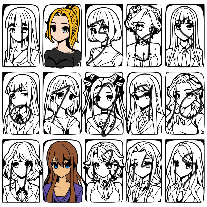 girls that look diffrent anime