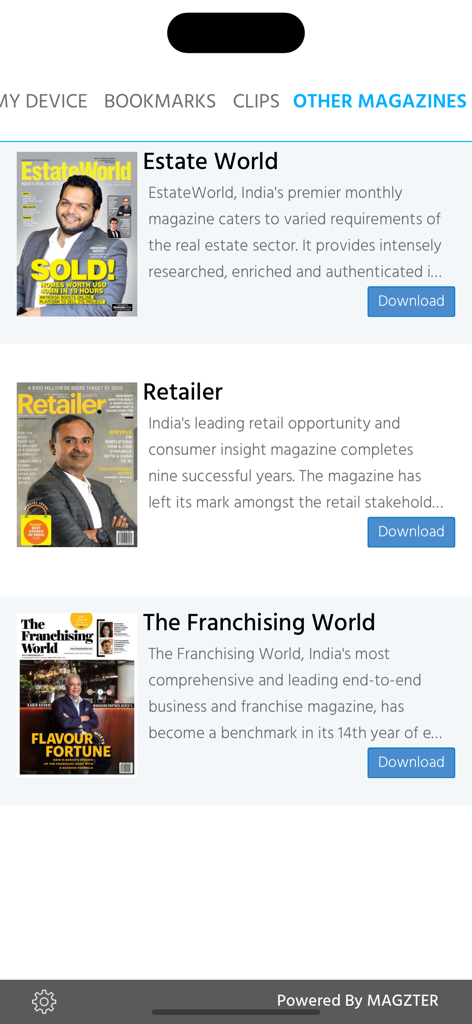 Entrepreneur magazine India - List of other business magazines available in the Entrepreneur magazine India app including Estate World and Retailer