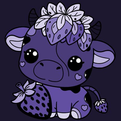 cute strawberry cow