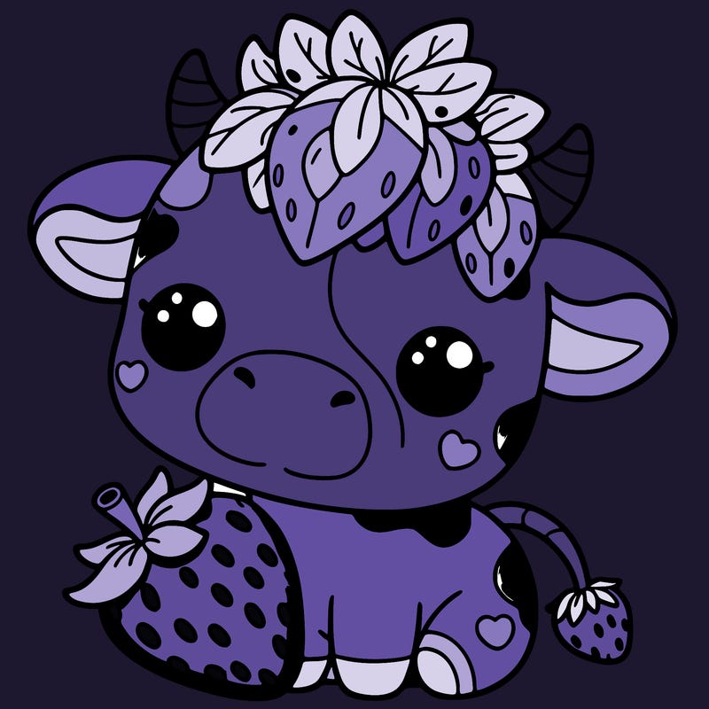 cute strawberry cow