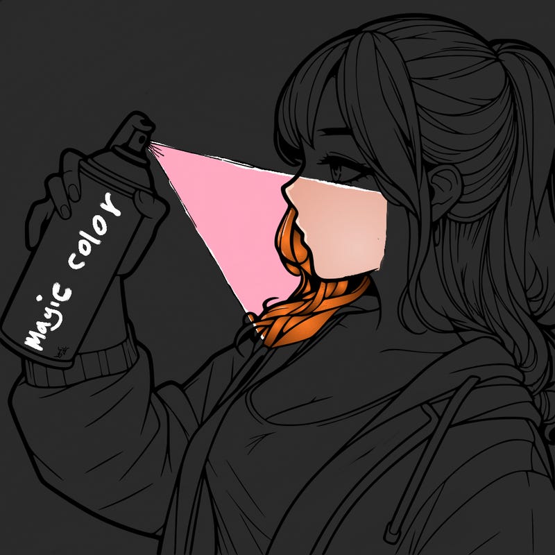 a realistic girl spray, painting