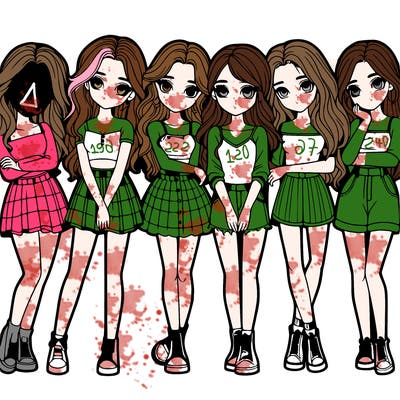 a group of girls realistic