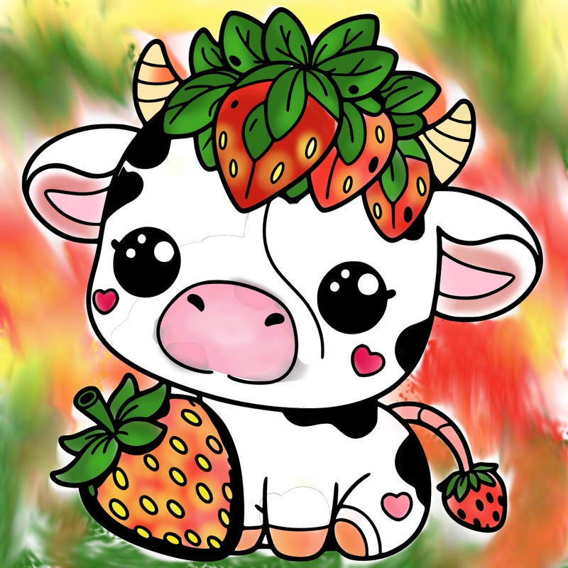 cute strawberry cow