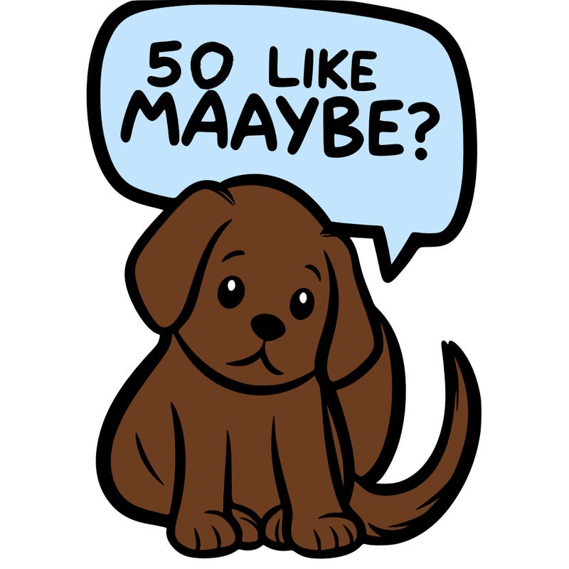 a puppy that says 5 like maybe