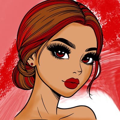 realistic girl with lashes