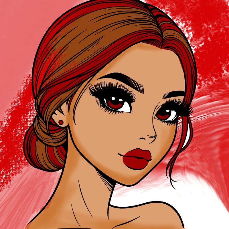 realistic girl with lashes