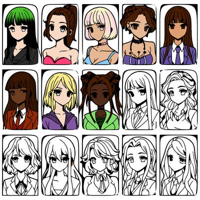 girls that look diffrent anime