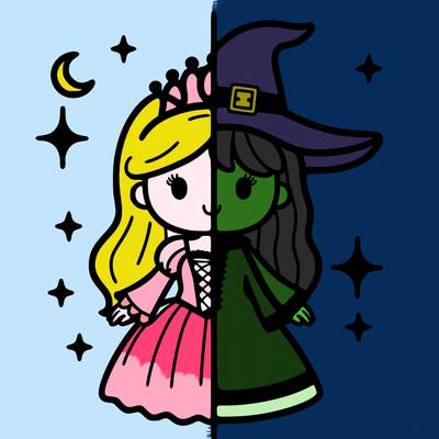 split princess and witch