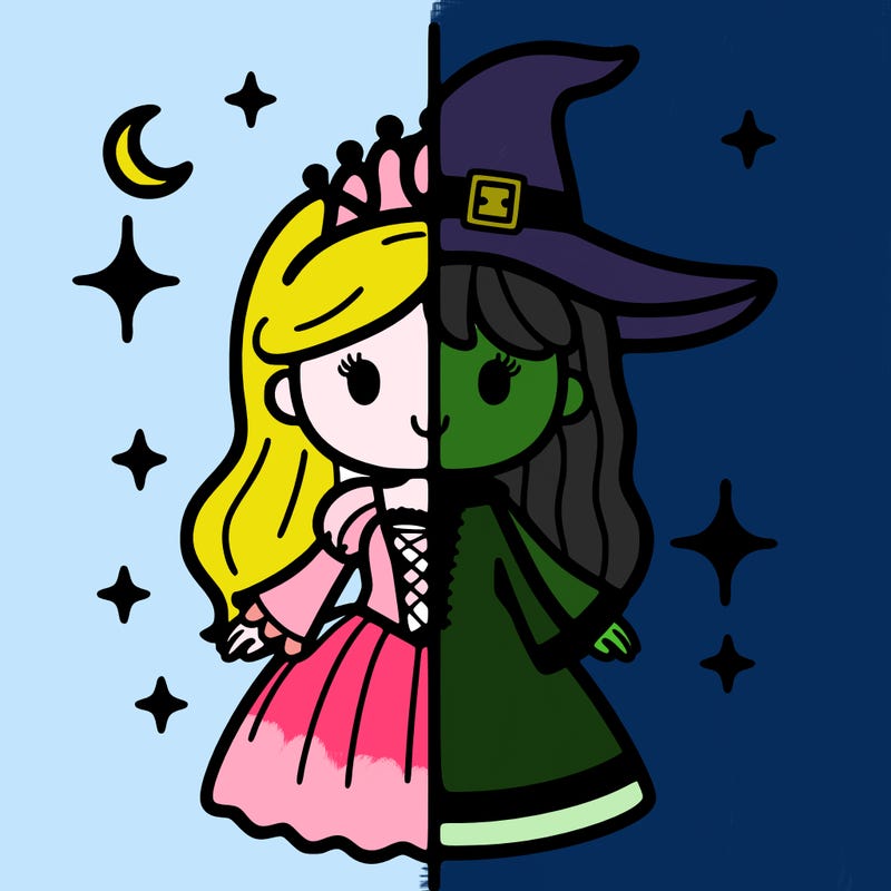 split princess and witch