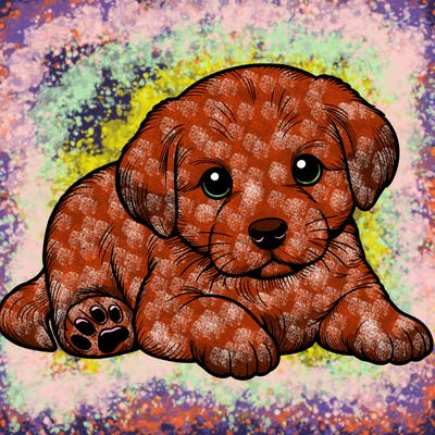 a cute realistic puppy