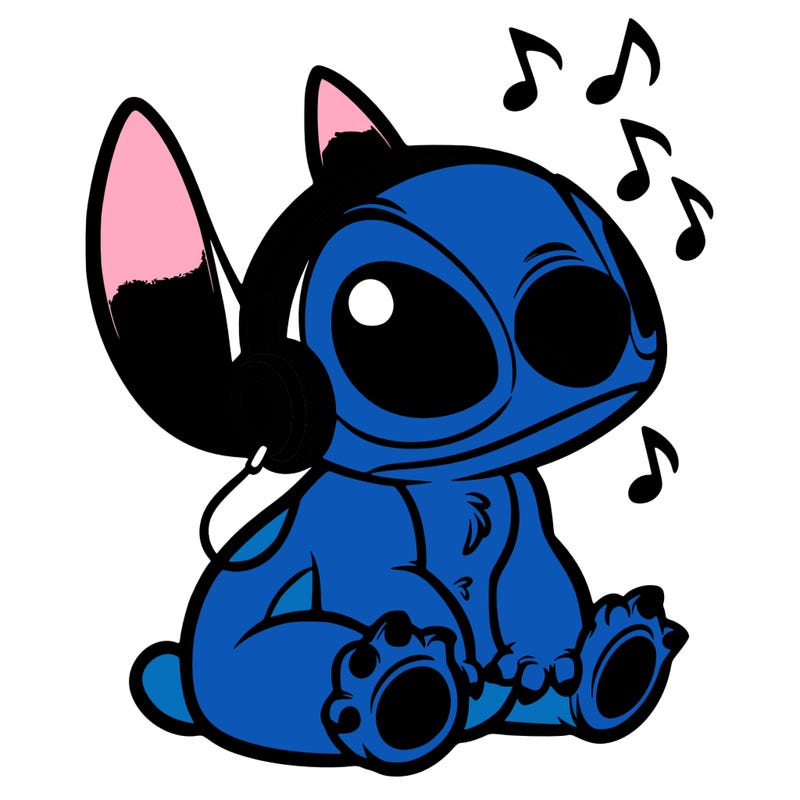 stitch listening to music