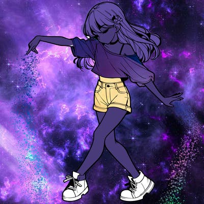 realistic girl danceing