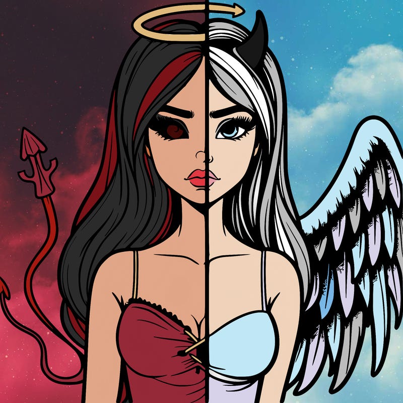 devil vs angel realistic girl
