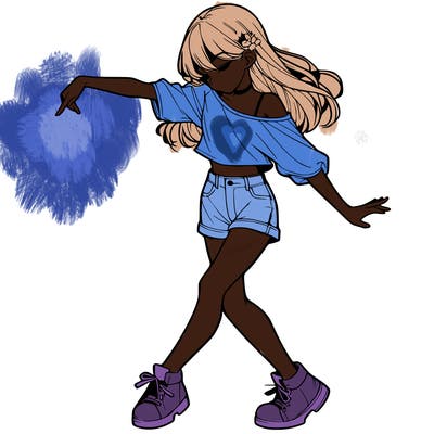 realistic girl danceing