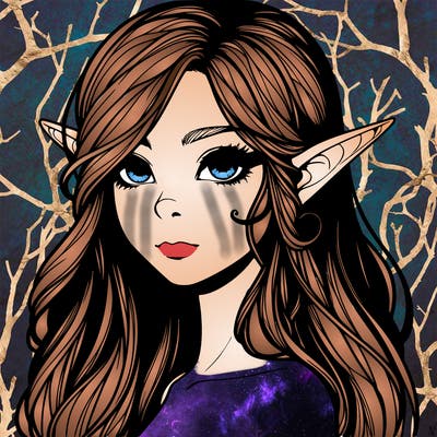 elf girl realistic dark fantasy