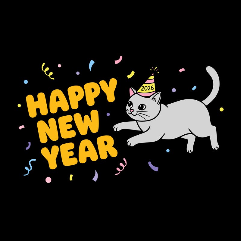 new year realistic cat 2026