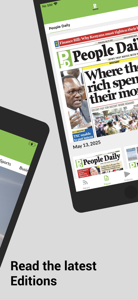 The People Daily ePaper app interface showing digital newspaper editions