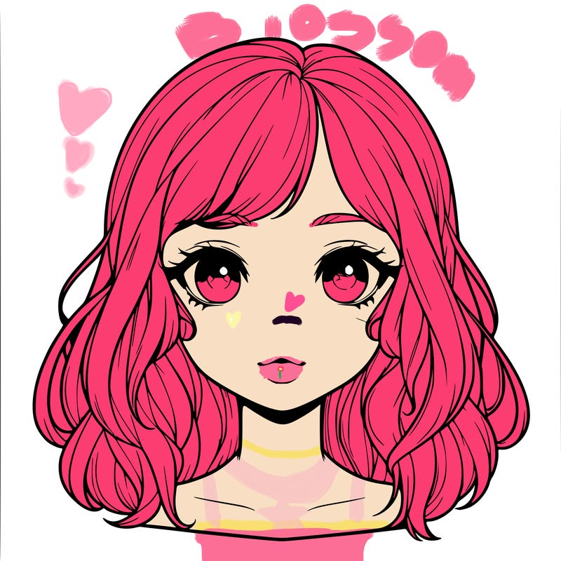 realistic girl with cute hair and lips