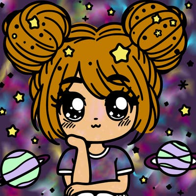 girl with space buns cute