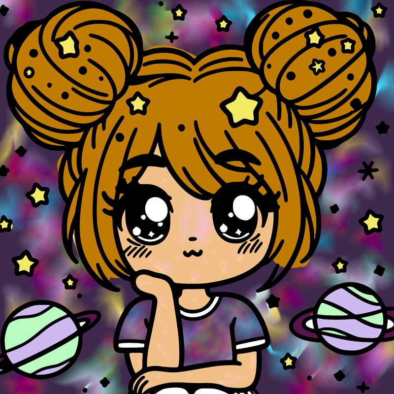 girl with space buns cute