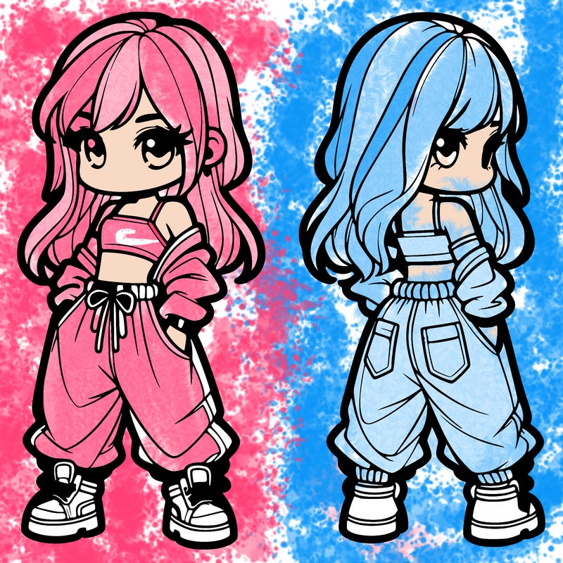 girl in crop top and baggy pants