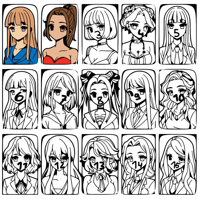 girls that look diffrent anime