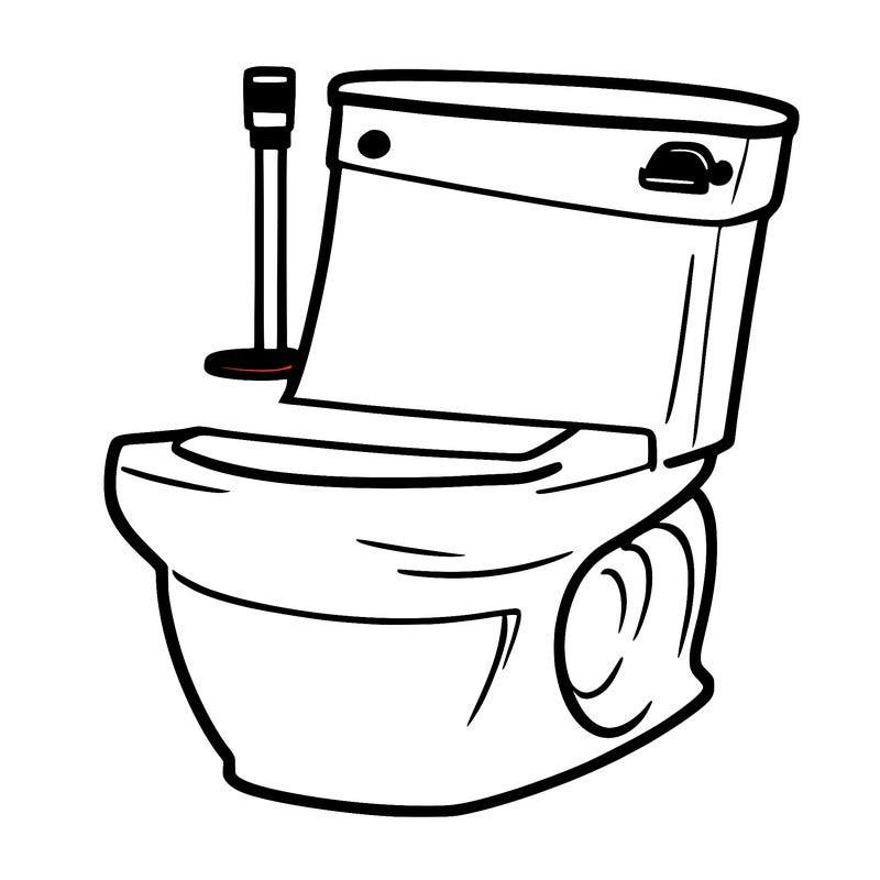 toilet, wearing realistic glasses