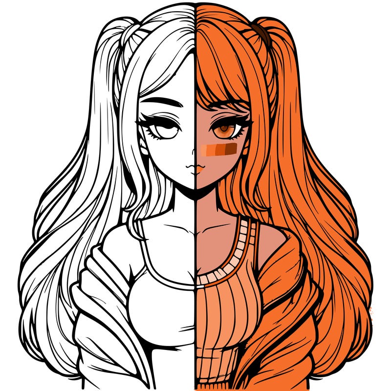 realistic girl split